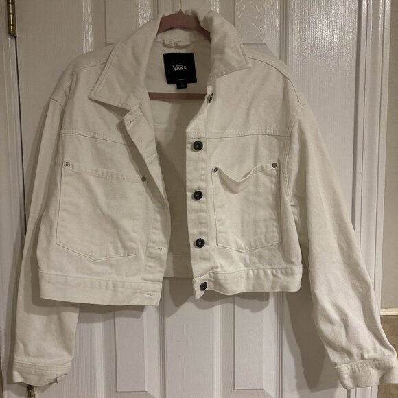 Vans Raynes White Crop Trucker Jacket - Picture 1 of 6